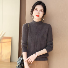 批发2025羊毛衫女秋冬加厚半高领中年<b class='q'>妈妈</b>内搭打底针织上衣羊绒毛衣