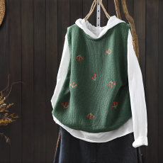 针织马甲宽松慵懒风女新2026早春正流行刺绣复古外搭无袖叠穿背心