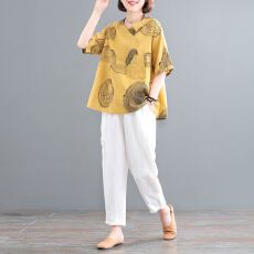 批发2026新款<b class='q'>韩版</b>宽松大码减龄遮肉洋气显瘦休闲棉麻<b class='q'>套装</b>女夏