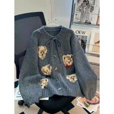 批发慵懒风时尚设计花朵<b class='q'>气质</b>针织开衫毛衣<b class='q'>外套</b>女装上衣2026秋冬新款