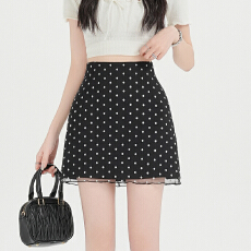 批发实拍2026春<b class='q'>夏</b>新款波点a字半身裙西装短裙女包臀裙