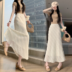 批发实拍法式蕾丝花边<b class='q'>半身</b>裙2026春夏新款气质中长款高腰鱼尾裙女