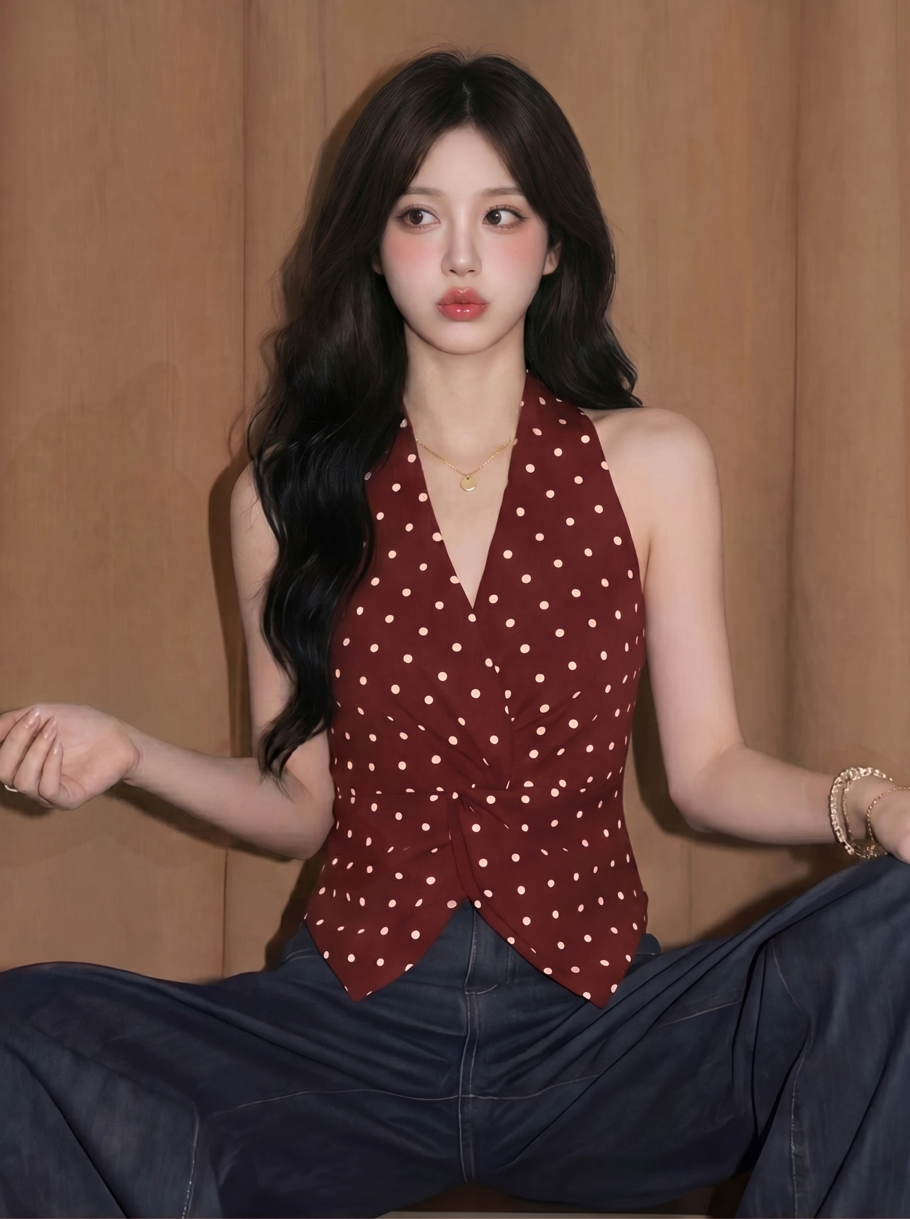 ai 실사 26 여름 새로운 행침 목 캐미솔 태국 사람 스타일 아름다운 프랑스식 사소한 해변가 외출용 민소매 맨위