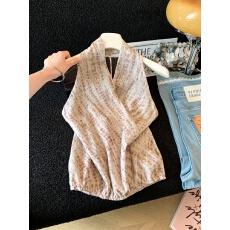批发实拍现夏季新款V领印花挂脖吊带背心<b class='q'>不规则</b>露背无袖上衣