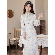 批发新中式复古改良旗袍女2025<b class='q'>春</b>秋流苏连衣裙设计感国风裙子