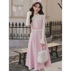 甜美可爱都市甜心千金风连衣裙套装miu系穿搭斗篷两件套气质长裙