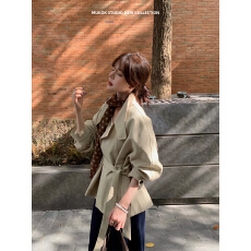 批发骨感莱赛尔风衣短款小个子休闲<b class='q'>外套</b>女