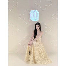 Hotdog 热狗很辣 落羽月光 外穿露背吊带连衣裙女蕾丝长裙子