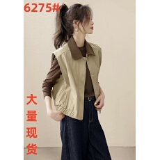 批发巴恩风外套2025秋季新款领口撞色拼接灯芯绒休闲叠穿马甲