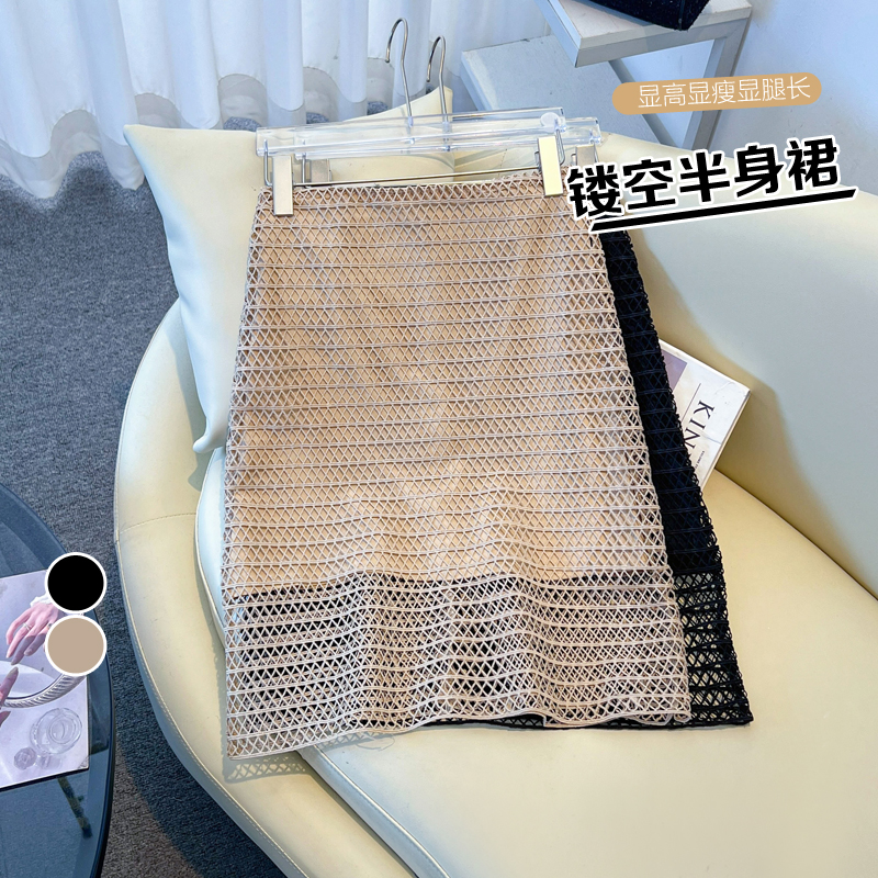 실사 2026 여름 새로운 슬림해 보이는 다용도 한국 스타일 레이스 치마 중간 스커트 외국 가스 반신 스커트