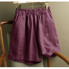 坠感棉麻阔腿裤女夏宽松薄款短裤女高腰显瘦文艺复古休闲裤外穿