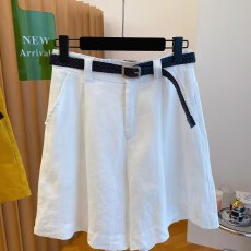 批发高级感阔脚直筒短裤女2026夏季<b class='q'>韩版</b>新款宽松高腰休闲中裤子