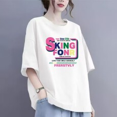 批发纯棉短袖t恤女宽松显瘦2026夏季新款韩版上衣休闲<b class='q'>大码</b>胖mm体恤衫