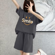 批发夏季短袖短裤套装女宽松显瘦显白舒适休闲<b class='q'>运动服</b>套装两件套外穿潮