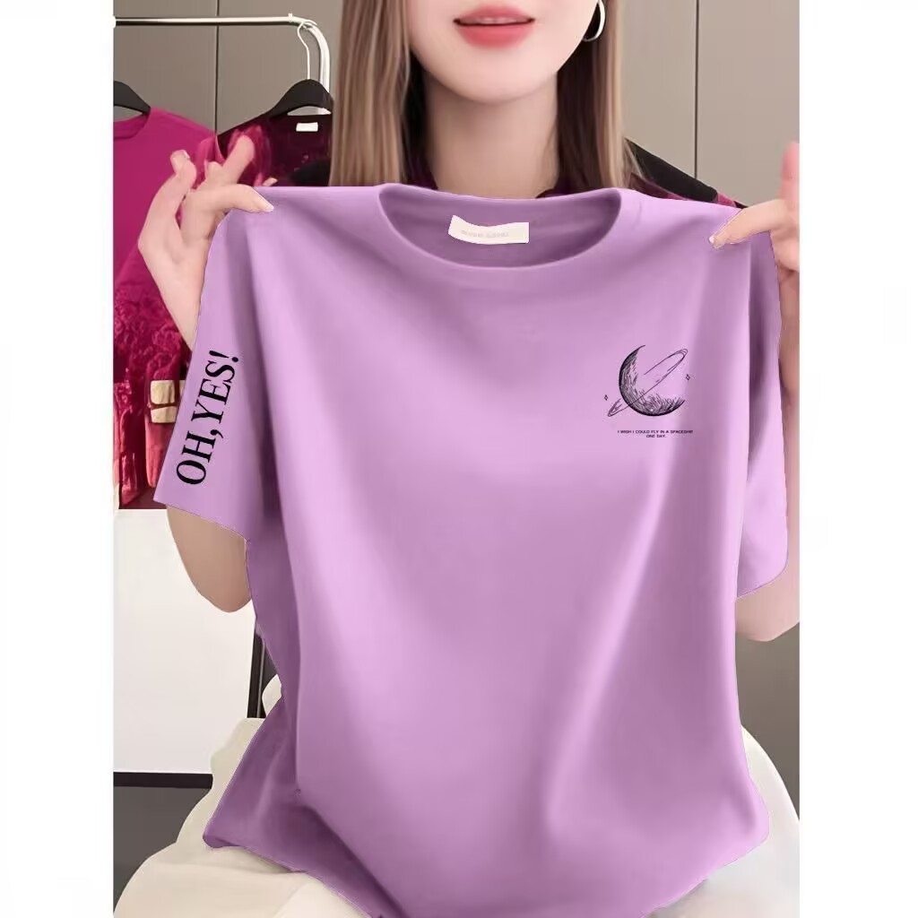 여름 새로운 순면 반팔 티셔츠 패션 다용도 연령 감소 루즈핏 슬림해 보이는 지방 mm 라운드 넥 빅 사이즈 동정 맨위