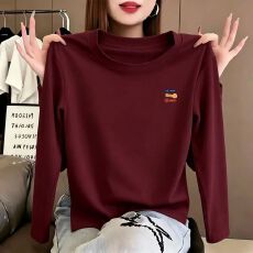批发纯棉长袖t恤女2026新款春秋款小个子<b class='q'>宽松</b>打底衫内搭秋季圆领上衣