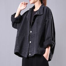 批发牛仔外套女休闲百搭复古宽松大码短款显瘦小个子韩版秋季<b class='q'>西装</b>夹克