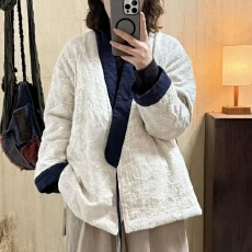 批发新中式国风<b class='q'>亚麻</b>刺绣加厚上衣<b class='q'>外套</b>