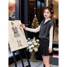 批发大码巨好看针织连帽<b class='q'>马甲</b>女春季胖MM韩系宽松显瘦无袖毛衣背心上衣