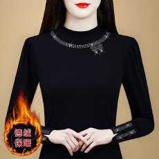 批发半高领加绒<b class='q'>打底衫</b>女2025新款轻奢高级感内搭上衣妈妈冬装<b class='q'>长袖</b>T恤
