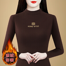 批发<b class='q'>时尚</b><b class='q'>妈妈装</b>半高领烫钻字母打底衫2025秋装新款洋气宽松中老年T恤