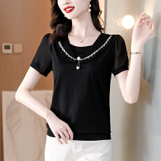 批发妈妈装<b class='q'>短袖</b><b class='q'>雪纺衫</b>2026夏装新款别致高级感小衫休闲洋气减龄上衣女