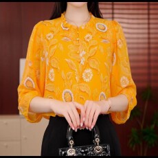 批发有货2026新款原版法式轻奢<b class='q'>衬衫</b>七分袖气质减龄优雅复古风显瘦小衫