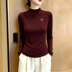 批发双面德绒打底衫女纯色弹力磨毛内搭冬季洋气<b class='q'>小衫</b>T恤加厚保暖上衣