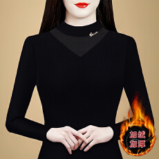 批发半高领网纱打底衫女士2026新款今年流行爆款秋冬内搭黑色<b class='q'>长袖</b>上衣