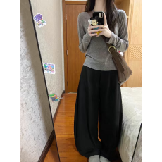 批发<b class='q'>夏</b>上新！莱塞尔天丝防晒打底T恤➕黑色休闲阔腿裤两件套套装