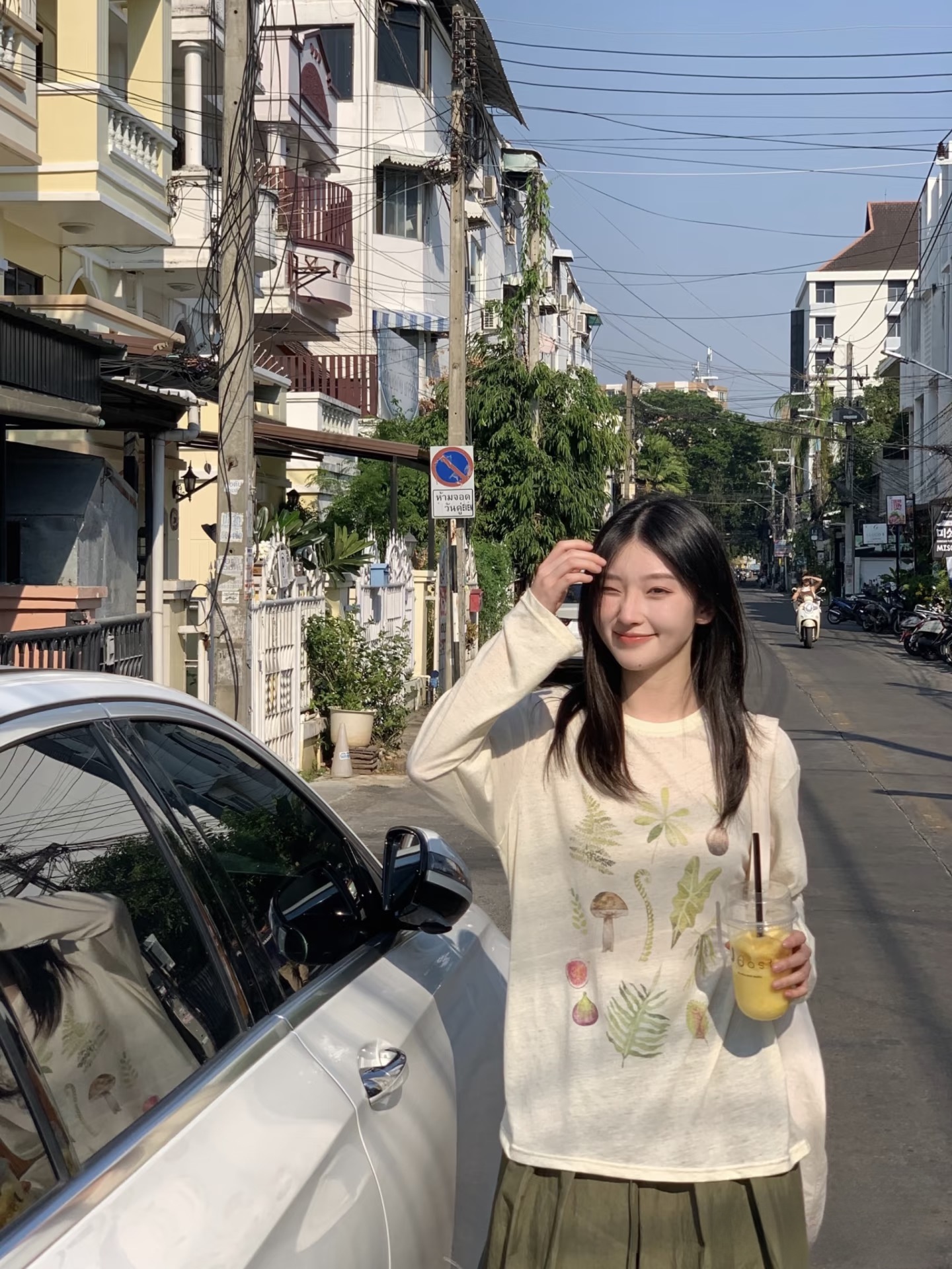 여름 켜기 새로운 면 린넨 센스 부드러운 찹쌀 프린트 t 여성 봄 여름 캐주얼 도루 센스 자외선 차단 긴팔 블라우스