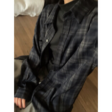 批发微磨毛复古oversize<b class='q'>格子衬衫</b>外套<b class='q'>男</b>女同款