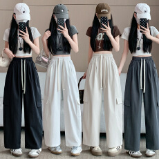 批发实拍美式伞兵裤女2026新款<b class='q'>春秋</b>高腰显瘦宽松运动裤直筒休闲阔腿裤