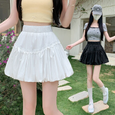 批发2026夏季韩系蕾丝蝴蝶结<b class='q'>花苞</b>半身<b class='q'>裙</b>女时尚百搭防走光短<b class='q'>裙</b>