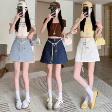 批发韩系百搭复古洗水牛仔短裙女春夏洋气质韩国chic包臀A字<b class='q'>半身裙</b>