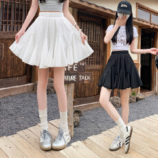 批发蝴蝶结白色花苞<b class='q'>半身</b>裙女夏季芭蕾风蛋糕裙高腰显瘦A字蓬蓬短裙子