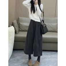 批发入冬搭配一整套韩系穿搭小香风<b class='q'>蕾丝</b>蝴蝶结毛呢外套休闲裤两件套装