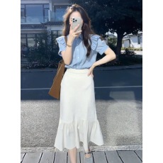 批发韩系一整套ootd穿搭连衣裙子女夏季2026新款<b class='q'>衬衫</b>半身长裙两件套装