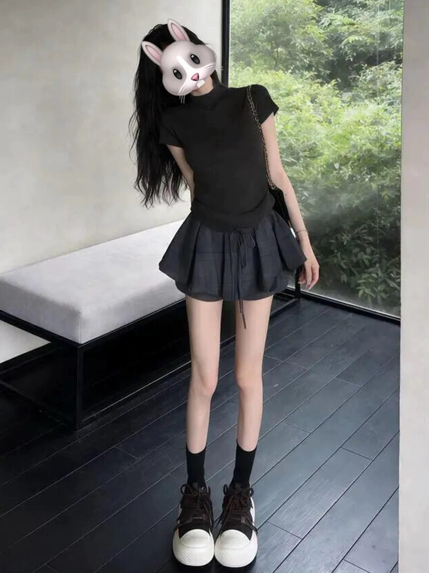 한 부서 그레이트 통해보기 가져 가라. 에이즈 환자 세트 2026 새로운 여름 회색 체크무늬 반신 미니 스커트 드레스 아이들