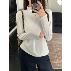 批发实拍不减  秋冬简约百搭半高领打底衫女内搭显瘦长袖上衣肌底衣