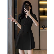 批发短袖<b class='q'>连衣裙</b>女夏季2026新款JK制服百褶裙工装时尚高级感<b class='q'>职业</b>西装裙