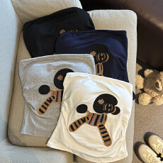 批发实拍 小狗刺绣抹胸小背心带胸垫上衣女2026春夏修身显瘦百搭