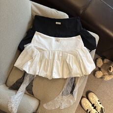 批发实拍 蕾丝拼接A字花苞半身裙女2026春<b class='q'>夏</b>高腰显瘦百搭蓬蓬短裙子
