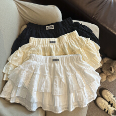 批发实拍 甜美少女白色蕾丝蛋糕裙2026春夏新款显瘦百搭A字<b class='q'>半身</b><b class='q'>短裙</b>女