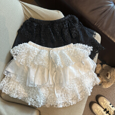 批发实拍 少女风白色蕾丝拼接蛋糕<b class='q'>短裙</b>女2026春夏新款系带蓬蓬<b class='q'>半身</b>裙