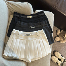 批发实拍 2026春夏高腰显瘦<b class='q'>半身</b>裙裤裙休闲裤百褶裙女配皮带夏季新款