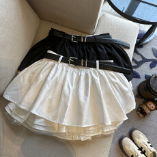 批发实拍 设计感拼接叠穿蓬蓬半身裙女夏<b class='q'>装</b>韩系高腰<b class='q'>显瘦</b>A字蛋糕短裙<b class='q'>裤</b>
