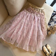 批发实拍 法式波点网纱蛋糕裙女2026夏季新款<b class='q'>高腰</b>层次感中长款<b class='q'>蓬蓬裙</b>