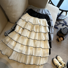 批发实拍 温柔韩系风多层荷叶边蛋糕裙2026夏季新款<b class='q'>高腰</b>显瘦<b class='q'>蓬蓬裙</b>女