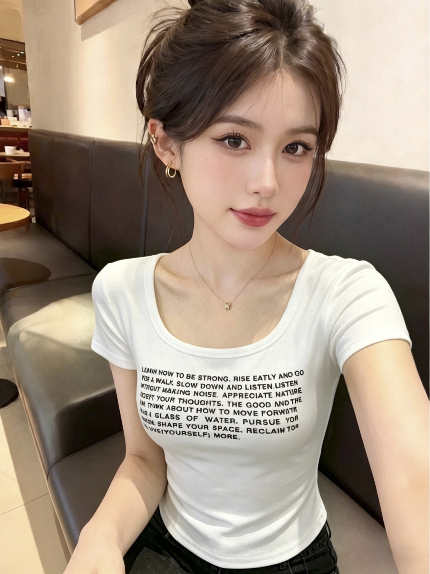 실사 2026 여름 새로운 순수한 욕망 백리스 반팔 어깨 패드 티셔츠 여성 여름 알파벳 프린트 핫걸 맨위 트렌디